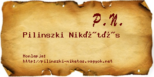 Pilinszki Nikétás névjegykártya